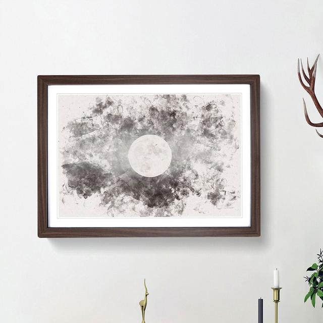 Full Moon at Dusk - Picture Frame Painting Print East Urban Home Frame Option: Walnut Framed, Size: 62cm H x 87cm W x 2cm D on Productcaster.