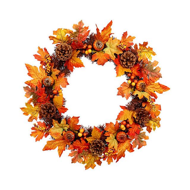 Faux Lighted Mixed Assortment 60cm Wreath The Seasonal Aisle on Productcaster.