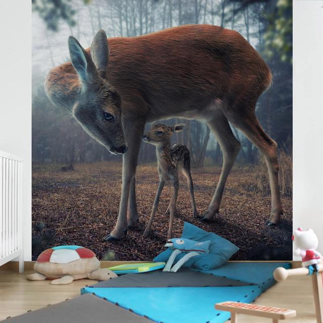 Mother & Fawn Semi-Gloss Wallpaper Roll East Urban Home Size: 3.36m x 336cm on Productcaster.