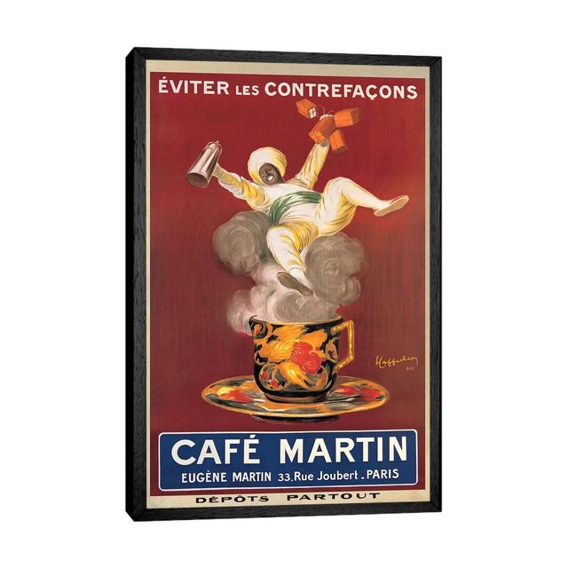 Cafe Martin, 1921 by Leonetto Cappiello - Poster on Canvas Ebern Designs Size: 66.04cm H x 45.72cm W x 3.81cm D, Format: Black Framed on Productcaster.