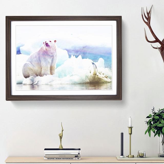 Penguin & Polar Bear - Picture Frame Graphic Art Print East Urban Home Size: 36cm H x 48cm W x 2cm D, Frame Option: Walnut Framed on Productcaster.