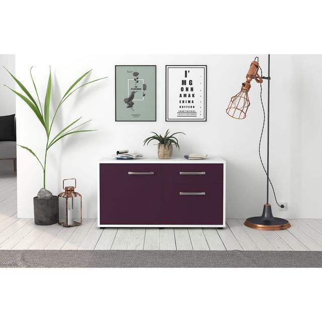 Almirka TV stand, color: pine/white, free -standing/metal handles, size: 92 x 49 x 35cm Latitude Run Colour: Purple/White on Productcaster.