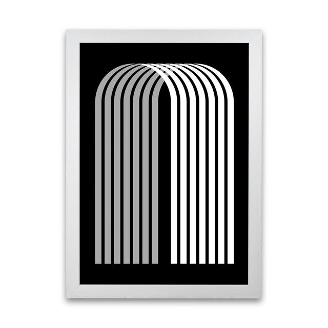 Modern Black And White Geometric Original - Print Norden Home Frame Option: White Frame, Size: 42cm H x 30cm W x 3cm D on Productcaster.