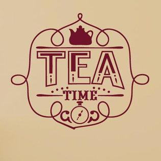 It's Tea Time Wall Sticker East Urban Home Size: Large, Colour: Dark Red on Productcaster.