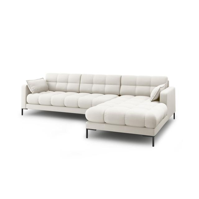 Ecksofa Beanca Brayden Studio Ausrichtung: Rechts ausgerichtet, Beinfarbe: Chile, Polsterfarbe: Creme on Productcaster.