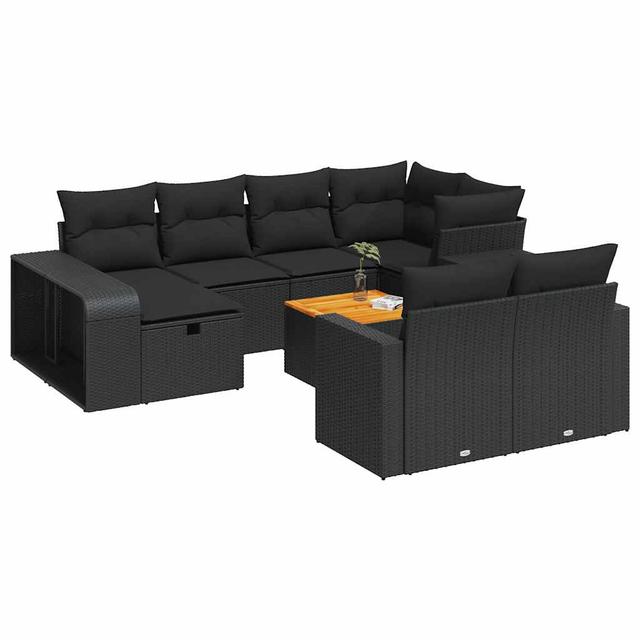 Gartensofa Arnay mit Kissen ModernMoments Rahmenfarbe: Schwarz, Farbe des Kissens: Schwarz on Productcaster.