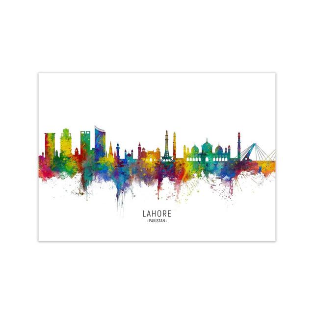 Lahore Pakistan Skyline by Michael Tompsett - Graphic Art Print Latitude Run Size: 30cm H x 42cm W x 1cm D, Format: Unframed on Productcaster.