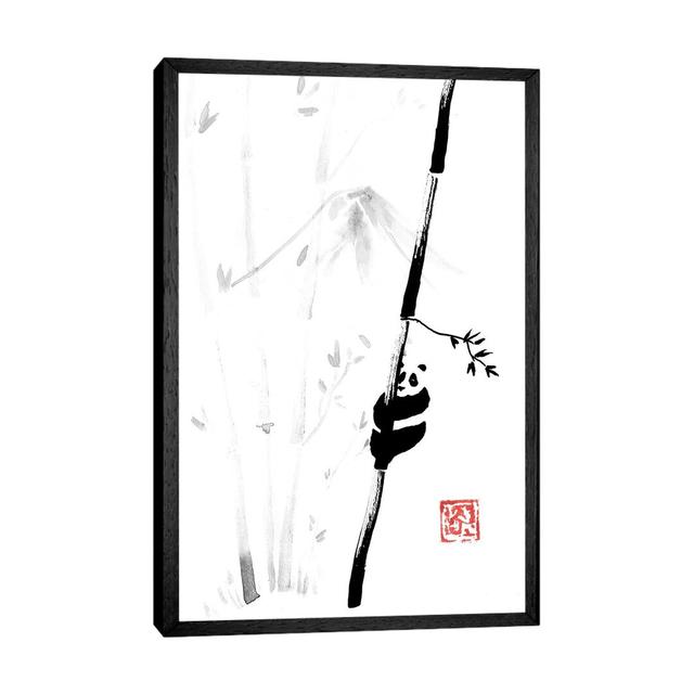 Panda In The Tree III by Péchane - Print on Canvas Bloomsbury Market Format: Black Framed, Size: 101.6cm H x 66.04cm W x 3.81cm D on Productcaster.