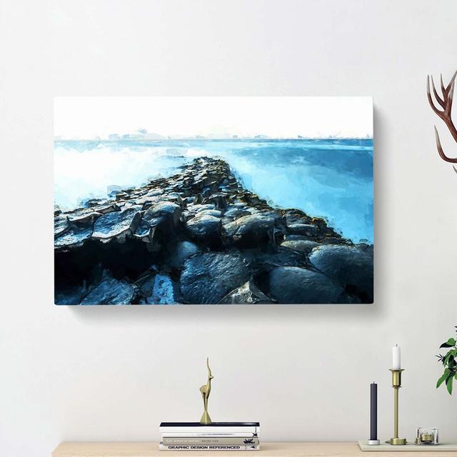 Giants Causeway In Bushmills In Abstract - Wrapped Canvas Print East Urban Home Size: 60cm H x 91cm W x 3cm D on Productcaster.