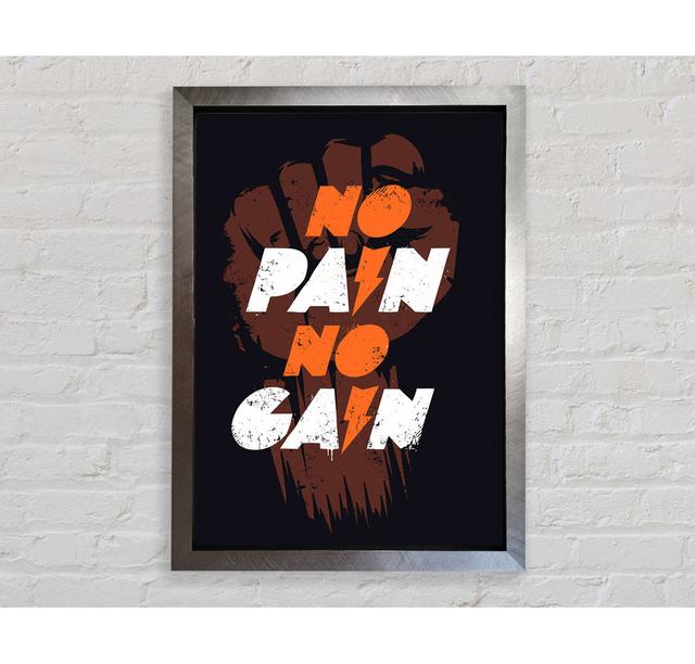 No Pain No Gain 1 Framed Print Wall Art Happy Larry Format: Silver Framed Paper, Size: 118.9cm H x 84.1cm W x 3.4cm D on Productcaster.