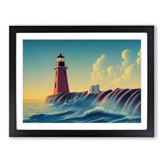 Lighthouse Seascape Vol.5 - Picture Frame Graphic Art Breakwater Bay Size: 46cm H x 64cm W x 2cm D, Frame Colour: Black on Productcaster.