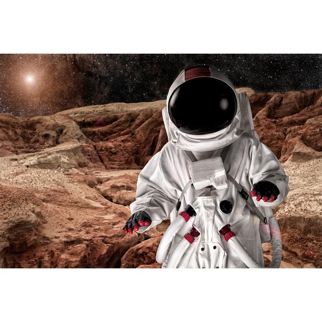 Astronaut On Mars Or The Moon - Wrapped Canvas Print 17 Stories Size: 20cm H x 30cm W x 3.8cm D on Productcaster.