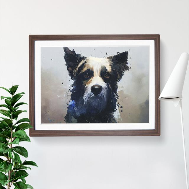 Dog Vol.1 Abstract - Single Picture Frame Painting Marlow Home Co. Size: 34cm H x 46cm W x 2cm D, Frame Colour: Walnut on Productcaster.