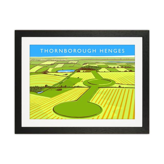 Thornborough Henges by Richard O'Neill - Graphic Art Corrigan Studio Format: Black Framed, Size: 43.5cm H x 53.5cm W x 3cm D on Productcaster.