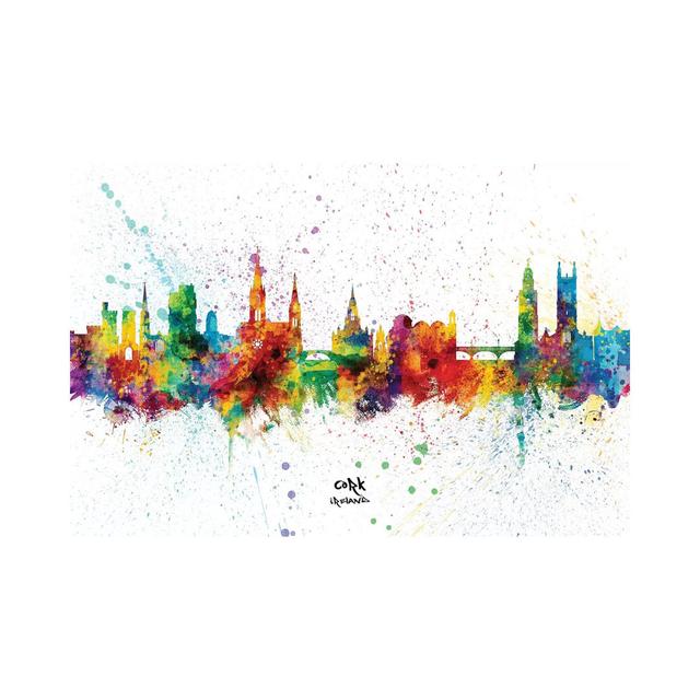 Cork Ireland Skyline Splash by Michael Tompsett - Wrapped Canvas Graphic Art Metro Lane Size: 30.48cm H x 45.72cm W x 1.91cm D on Productcaster.