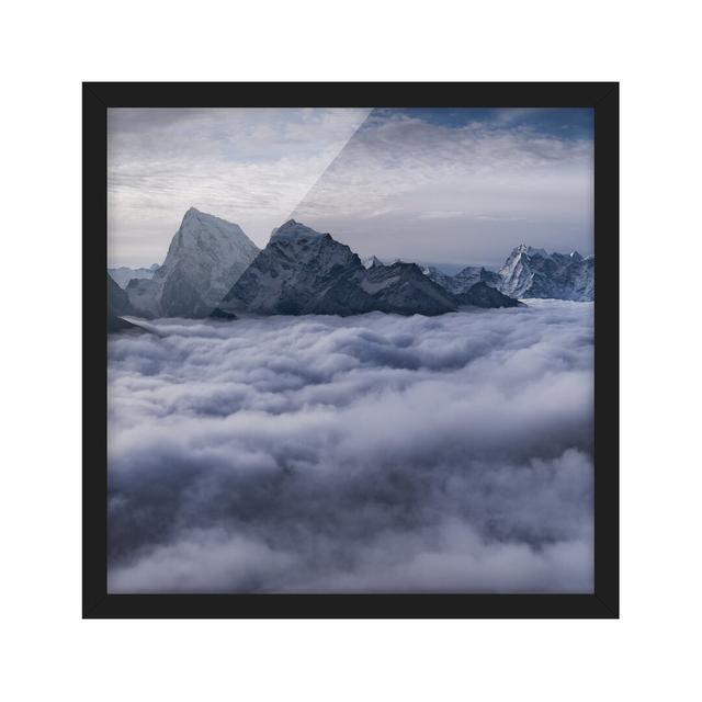 Picture With Frame - Sea Of Clouds In The Himalayas - Square 1:1 Highland Dunes Size: 50cm H x 50cm W x 2cm D, Frame Option: Black Framed on Productcaster.