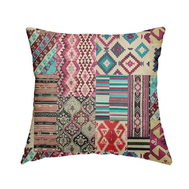 Ophelia Kilim Inspired Cushion with Filling Latitude Vive Size: 28cm H x 28cm W x 5cm D on Productcaster.