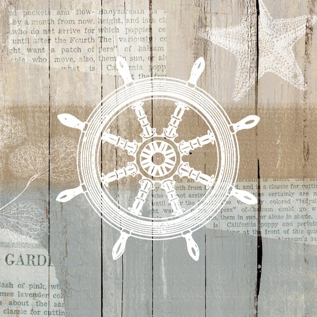 Ship Wheel - Wrapped Canvas Print Breakwater Bay Size: 76cm H x 76cm W x 3.8cm D on Productcaster.