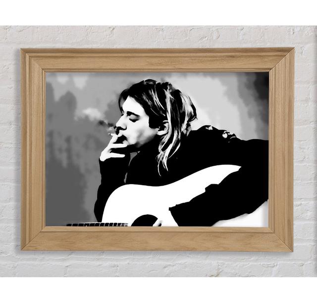 Kurt Cobain Guitar Smoke - Single Picture Frame Art Prints Bright Star Size: 42cm H x 59.7cm W x 8cm D on Productcaster.