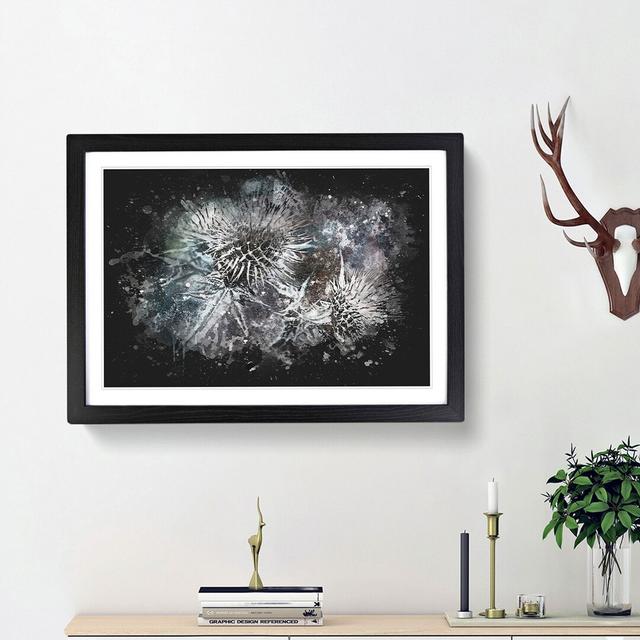 Thistle Flower - Picture Frame Graphic Art Print on MDF East Urban Home Size: 33cm H x 45cm W x 2cm D, Frame Option: Black Framed on Productcaster.