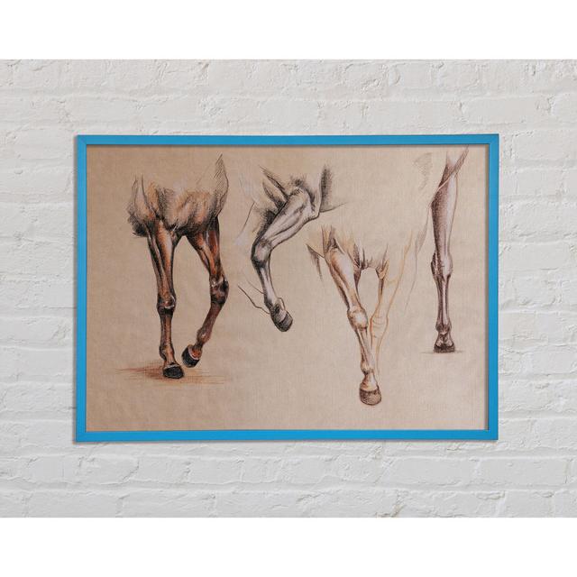 Bottom End of Horses Natur Pur Size: 29.7cm H x 42cm W x 2cm D, Format: Blue Framed Paper on Productcaster.