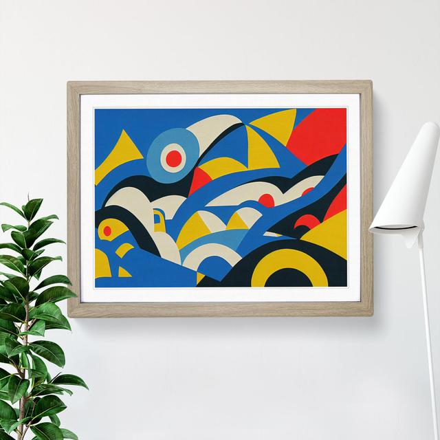 Vivid Abstract Art - Picture Frame Graphic Art Metro Lane Size: 34cm H x 46cm W x 2cm D, Frame Colour: Oak Framed on Productcaster.