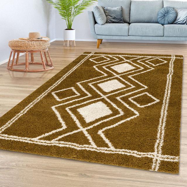 Ashton-4-Mustard-Cream-80/150 Natur Pur Rug Size: Rectangle 160cm x 220cm on Productcaster.