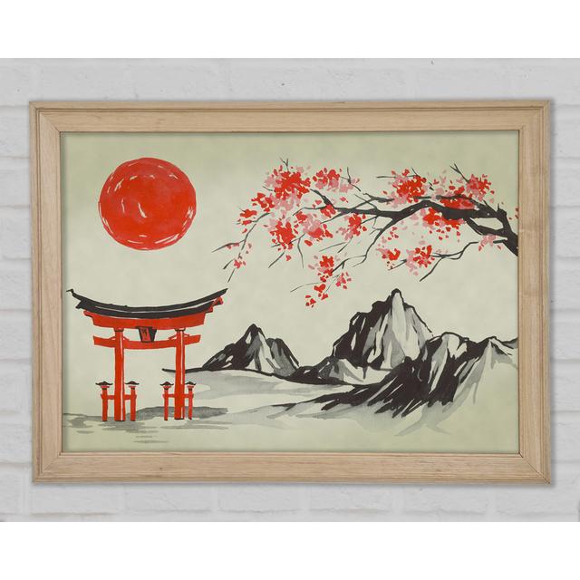 Ethnic Japanese Sun - Single Picture Frame Art Prints Rosalind Wheeler Size: 21cm H x 29.7cm W on Productcaster.