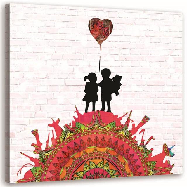 Leinwandbild Banksy Street Art Street Art Heart Rosalind Wheeler Größe: 30 cm H x 30 cm B on Productcaster.