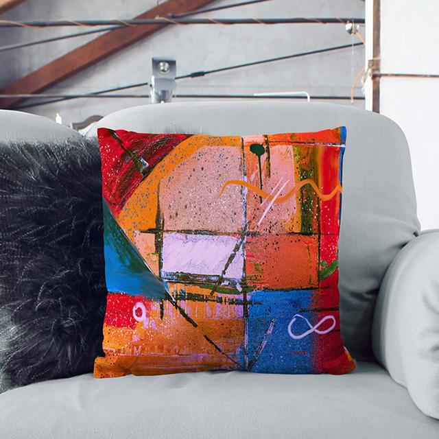 Abstract Art Painting Vol.194 by S.Johnson Cushion with Filling East Urban Home Size: 40 x 40 cm, Backing Colour: Stone on Productcaster.