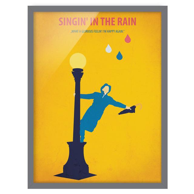 Movie Poster Singing in the Rain - Picture Frame Graphic Art on Paper Bilderwelten Frame Option: Grey Framed, Size: 70cm H x 50cm W x 2cm D on Productcaster.