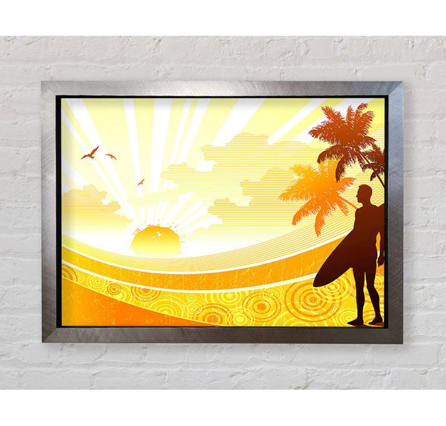 Sunshine Surfer - Print Bright Star Size: 84.1cm H x 118.9cm W x 3.4cm D on Productcaster.