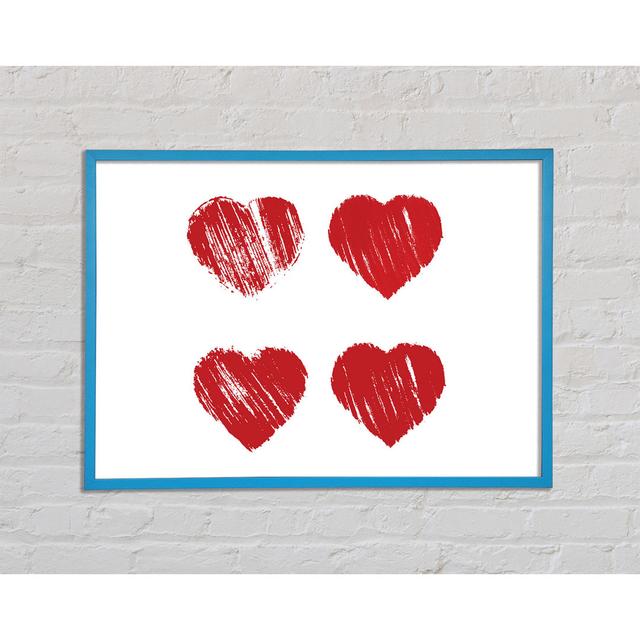 All Love Hearts - Single Picture Frame Art Prints Brayden Studio Size: 59.7cm H x 84.1cm W x 2cm D on Productcaster.