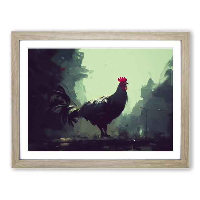 Rooster Vol.2 - Picture Frame Graphic Art Brambly Cottage Size: 25cm H x 34cm W x 2cm D, Frame Colour: Oak Framed on Productcaster.