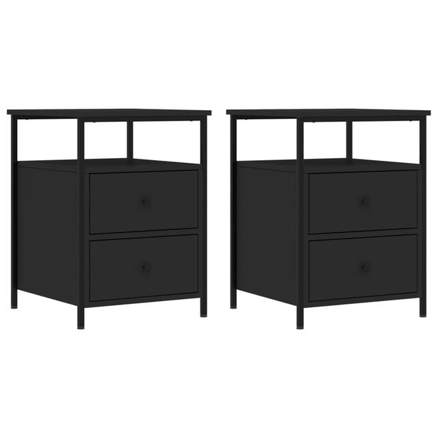 2 bedside tables. Black wood, 44 x 45 x 60cm Williston Forge on Productcaster.