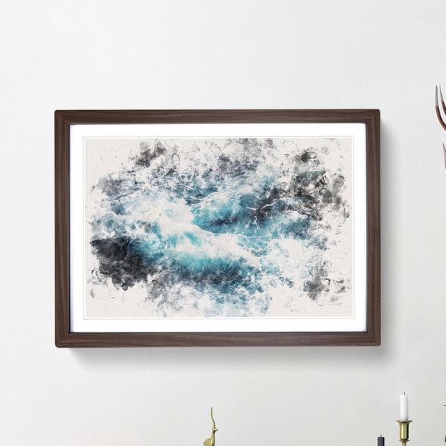 Rip Tide in Blue - Picture Frame Painting Print East Urban Home Frame Option: Walnut Framed, Size: 24cm H x 33cm W x 2cm D on Productcaster.