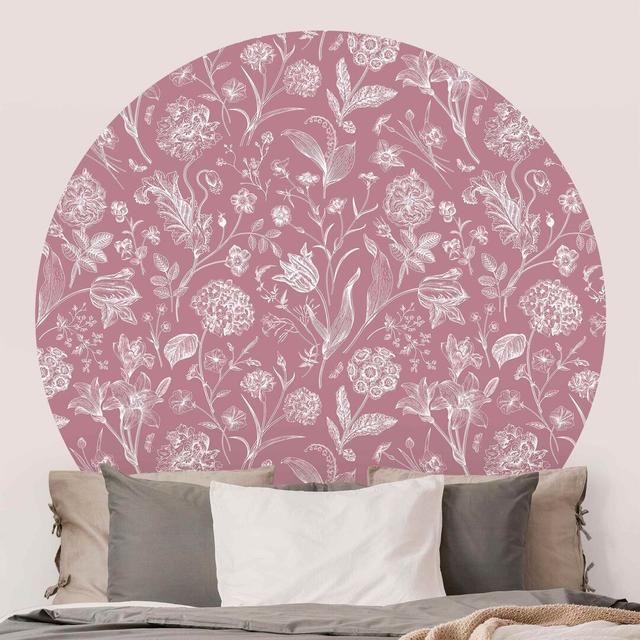 Riverton Matte Peel & Stick Mural Rosalind Wheeler Colour: Old Pink, Size: 75cm L x 75cm W on Productcaster.