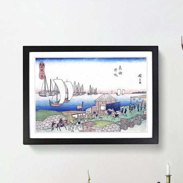 River View at Takanawa by Utagawa Hiroshige - Picture Frame Painting Print East Urban Home Size: 48cm H x 65cm W x 2cm D, Frame Option: Black Framed on Productcaster.