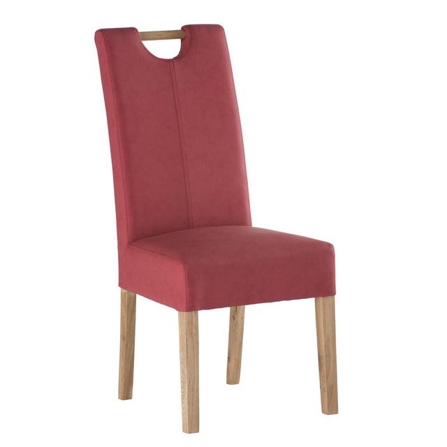 Farina Upholstered Side Chair Brayden Studio Number Of Chairs: 1, Upholstery Colour: Soft Red, Leg Colour: Light Brown on Productcaster.