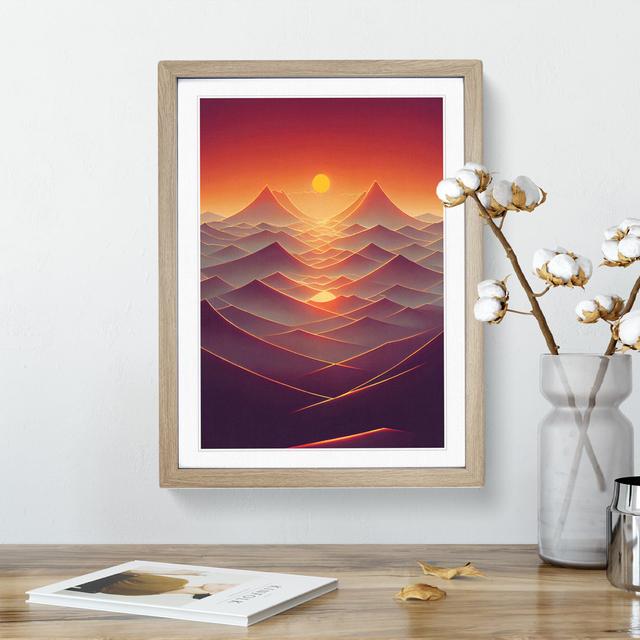 A Mountain Sunset No.4 - Single Picture Frame Print Alpen Home Frame Colour: Oak, Size: 46cm H x 34cm W x 2cm D on Productcaster.