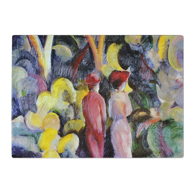 Couple in the Woods by August Macke Chopping Board East Urban Home Size: 0.4cm H x 20cm W x 28.5cm L on Productcaster.