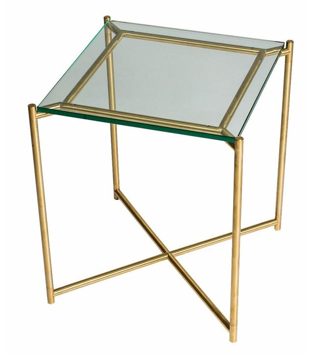 Bedell Side Table Ebern Designs Colour (Table Base): Brass on Productcaster.