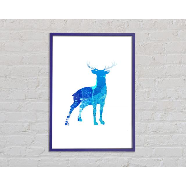 Blue Stag - Single Picture Frame Art Prints Union Rustic Size: 29.7cm H x 21cm W x 2cm D on Productcaster.