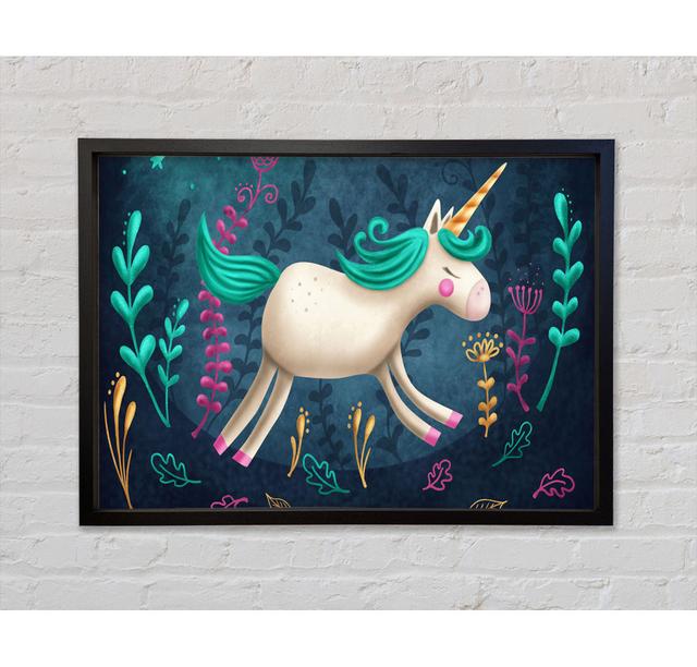 The Jumping Unicorn - Single Picture Frame Art Prints on Canvas Zoomie Kids Size: 59.7cm H x 84.1cm W x 3.3cm D on Productcaster.