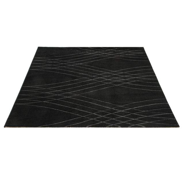 Decoste Geometric Machine Woven Black Area Rug Set Hashtag Home Rug Size: Rectangle 133 x 190cm on Productcaster.