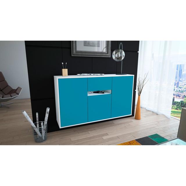 Quintin Sideboard Brayden Studio Colour (Body/Front): White/Turquoise on Productcaster.