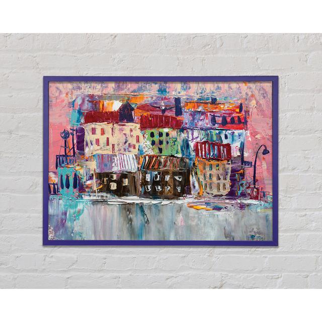 Thick Painted City Illiustration - Single Picture Frame Art Prints Ophelia & Co. Size: 42cm H x 59.7cm W x 2cm D on Productcaster.