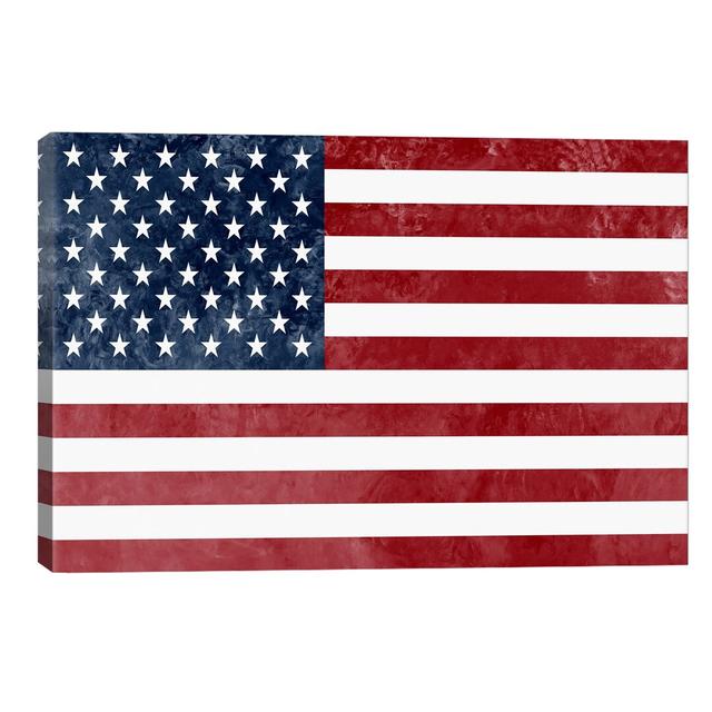 Usa "Grungy" Flag by ICanvas - Print on Canvas East Urban Home Format: Wrapped Canvas, Size: 66.04cm H x 101.6cm W x 1.91cm D on Productcaster.