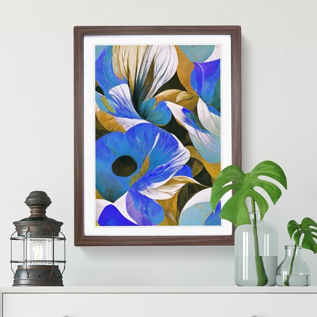 Amazing Abstract Flowers No.4 - Picture Frame Graphic Art Marlow Home Co. Size: 46cm H x 34cm W x 2cm D, Frame Colour: Walnut Framed on Productcaster.