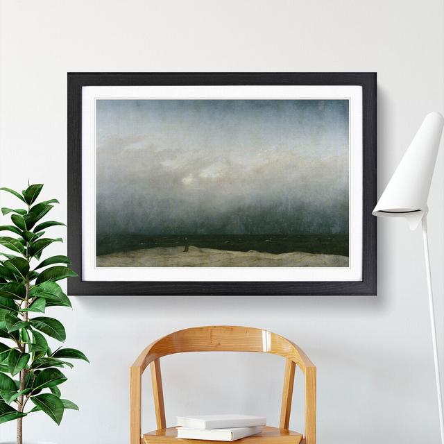 The Monk by Caspar David Friedrich - Picture Frame Painting East Urban Home Size: 48cm H x 65cm W x 2cm D, Frame Option: Black Framed on Productcaster.